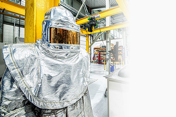 Person wearing protective clothing